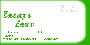 balazs laux business card